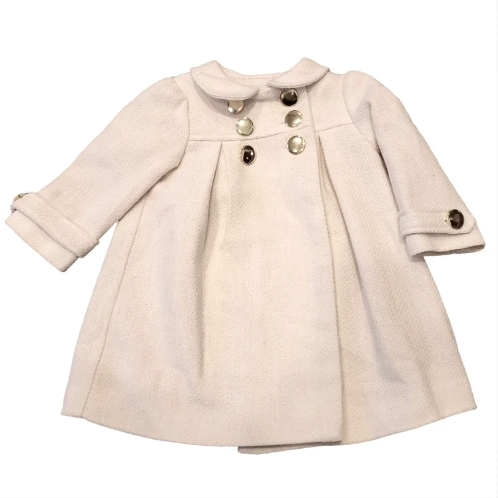 Polly Flinders‎ wool-blend cream coat. Size 12 Months.